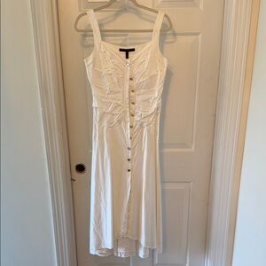 White House Black Market White Button-Front Midi Dress